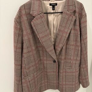 Torrid Plaid Blazer in Brown and Cream